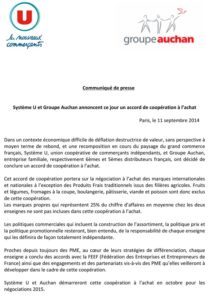 Microsoft Word - CP SystÃ¨me U et Auchan annoncent un accord de