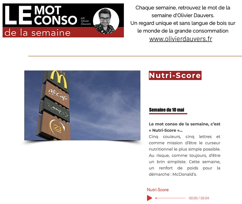 Le mot conso Nutriscore